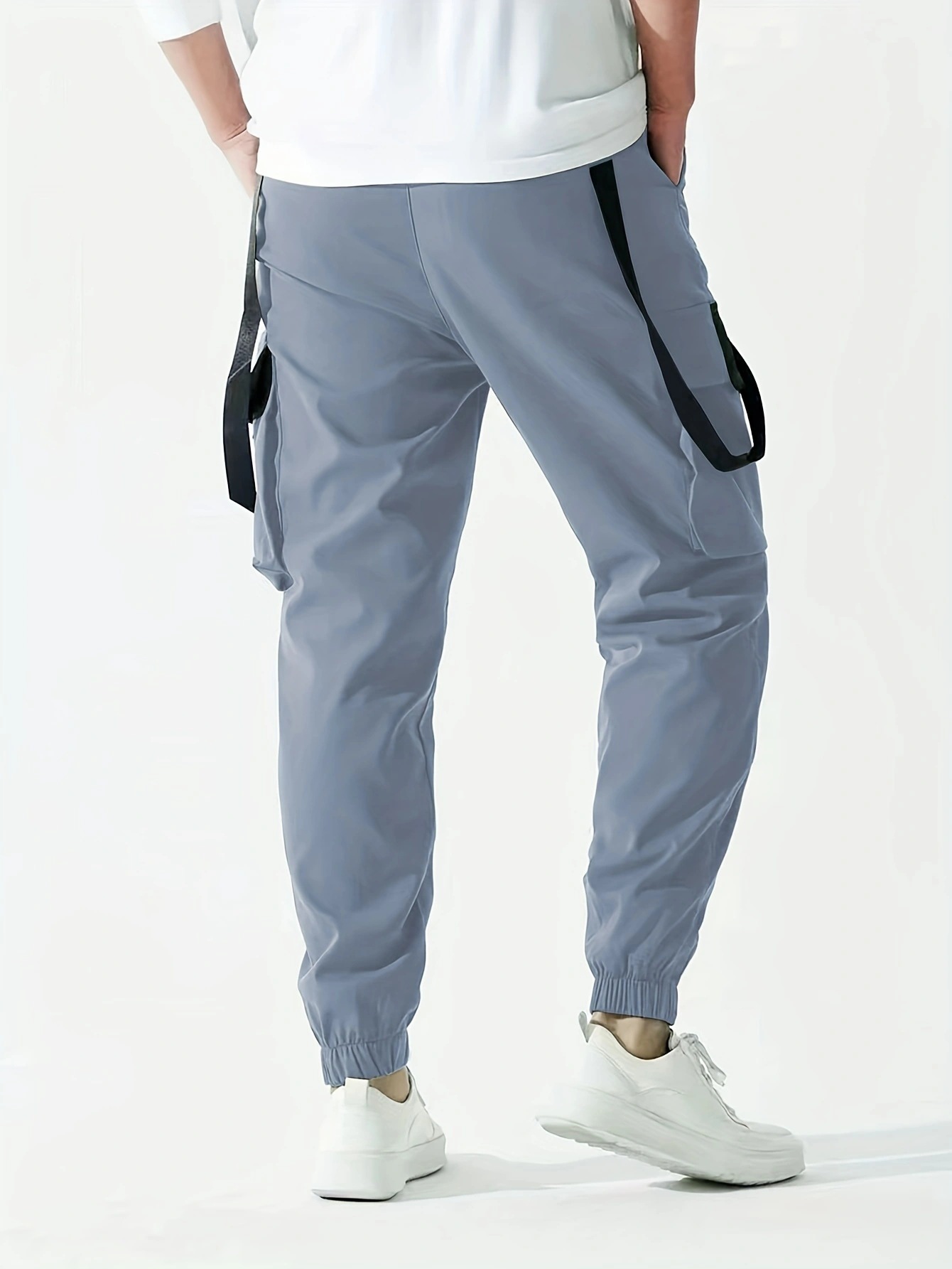 Men's Casual Ribbon Overalls Pants – Drawstring Waist, Loose Fit, Comfortable & Stylish Trousers For Everyday Wear_viptrois.com