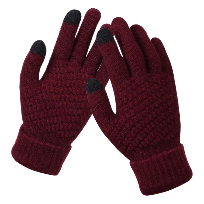 Suministro directo transfronterizo pantalla táctil de invierno anti-Cachemira engrosada forro polar forrado de punto cálido hombres y mujeres guantes de ciclismo al aire libre bienes estable