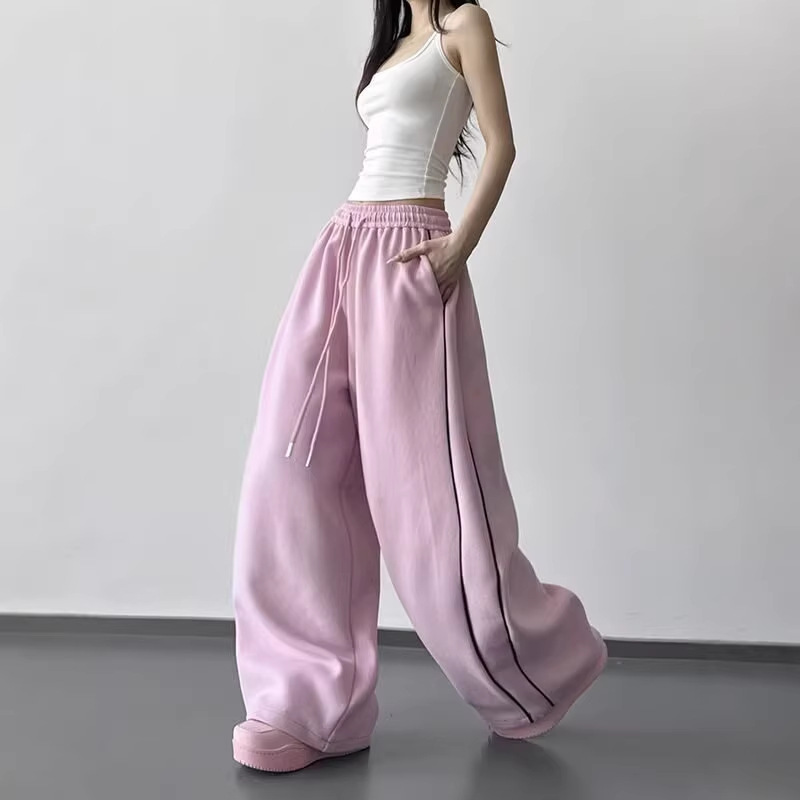 Lavender Purple Casual Wide-Leg Pants for Women, Spring and Autumn 2026 New Style, Drapey Loose Spliced Waist Sweatpants, Sports Pants Lavender Purple Casual Wide-Leg Pants for Women, Spring and Autumn 2026 New Style, Drapey Loose Spliced Waist Sweatpants, Sports Pants