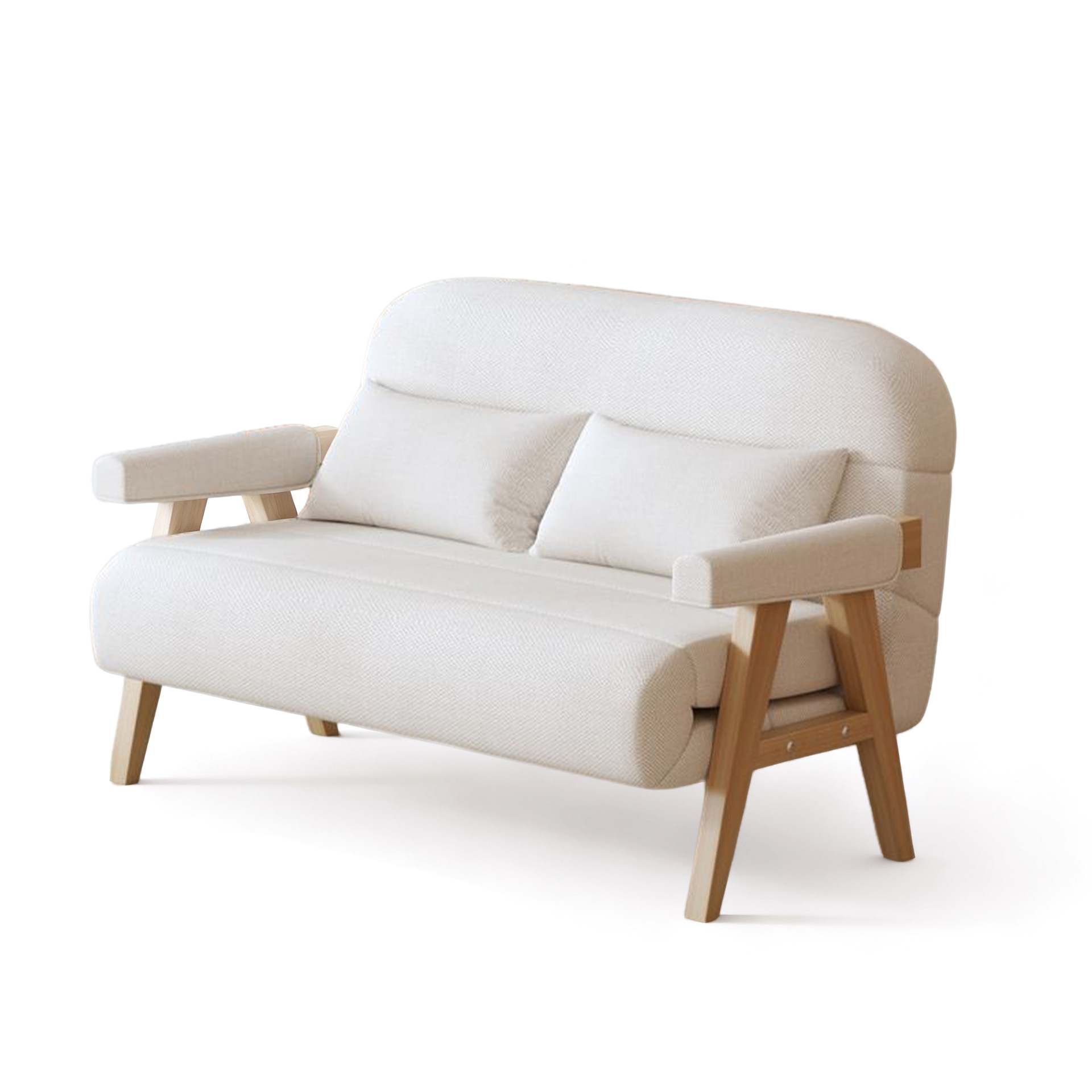Sofá cama plegable de madera para dormir y acostarse en la sala de estar doméstica sofá doble sofá cama plegable retráctil