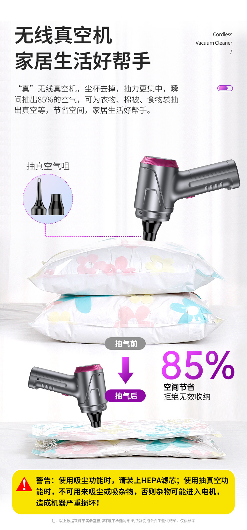 Wireless Car Household Brushless Vacuum Cleaner Blow Suction Four-in-One Handheld Dust Blow Suction Mini Charging Vacuum Cleaner