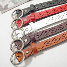 新款女士服装皮带真皮休闲百搭镂空腰带女款装饰简约裤腰带批发