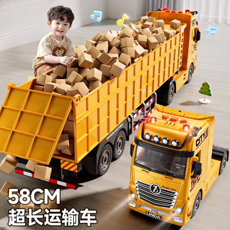 Juguetes para niños 3 - 4 excavadoras camión de ingeniería camión de camión de transporte de juguetes de gran tamaño