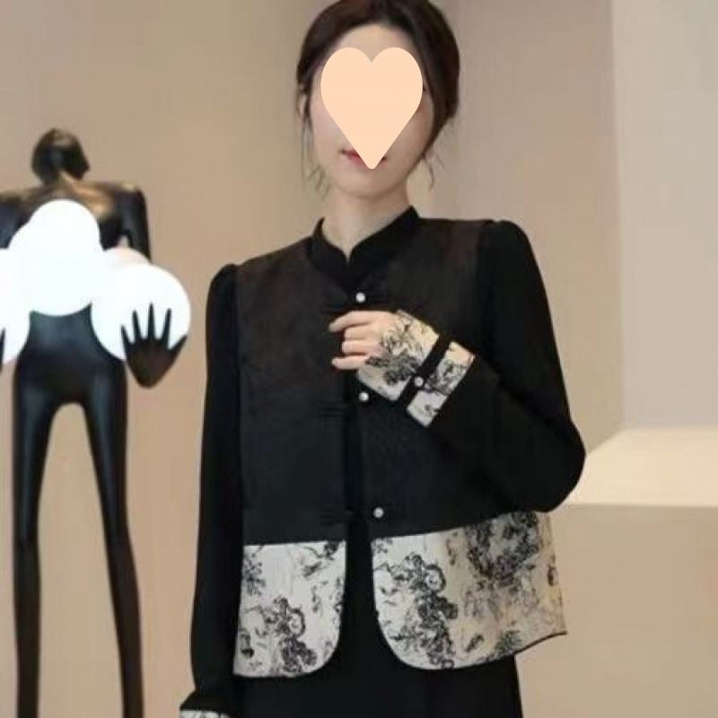 新中式國風馬甲連衣裙兩件套女春季復古無袖馬袷裙子套裝時尚修身