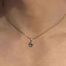 天使之眼钛钢金色精致锁骨链男个性轻奢项链小众原创设计饰品女潮