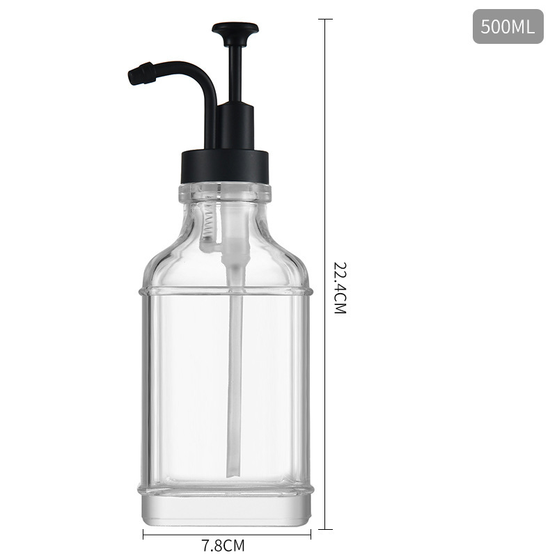 Amazon 16oz dispensador de jarabe de café botella de jarabe de té de leche cuadrado vidrio transparente dispensador de jabón botella dividida