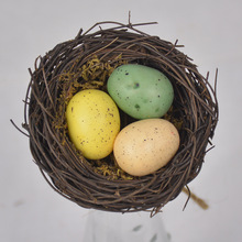 仿真鸟窝鸟巢鸟蛋 复活节装饰天然树藤家居摆设拍摄道具跨境货源