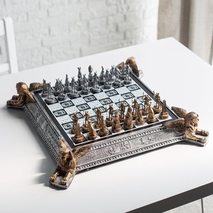 Chess Home Desktop Resin Retro Chess Pieces Chess Board Small Ornaments Chess Pieces Egyptian Chess Set