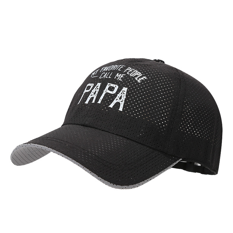 Papá al aire libre respirable malla sombrero de béisbol rápido secado letras retro sombrero de protección solar sombrero de primavera y verano sombrero deportivo