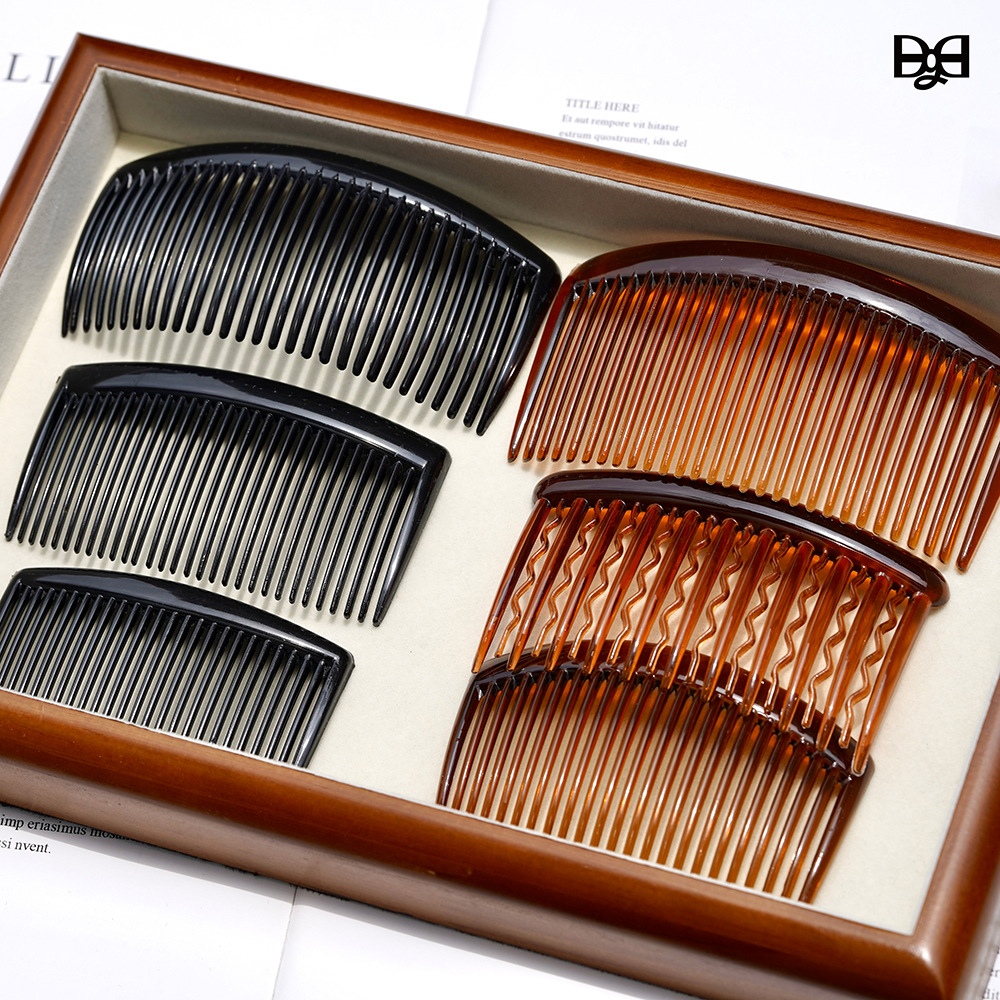 Classic plastic bangs hair comb, square dance comb, hair clip, simple headdress, round tooth comb hair accessory