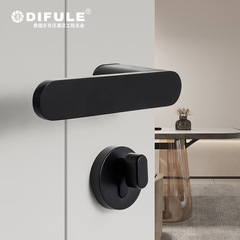 Door lock household universal bedroom door lock magnetic silent room handle lock black wooden door lock indoor door lock