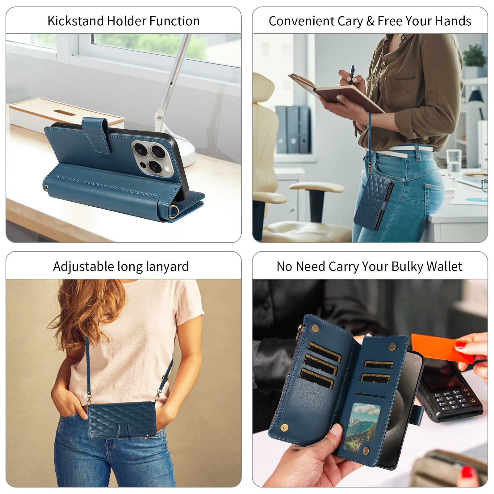 TechGlobe TechGlobe Suitable For IPhone 17 16 Pro Max Multifunctional Flip Cover Shockproof 15 Phone Protective Case_voghion.com