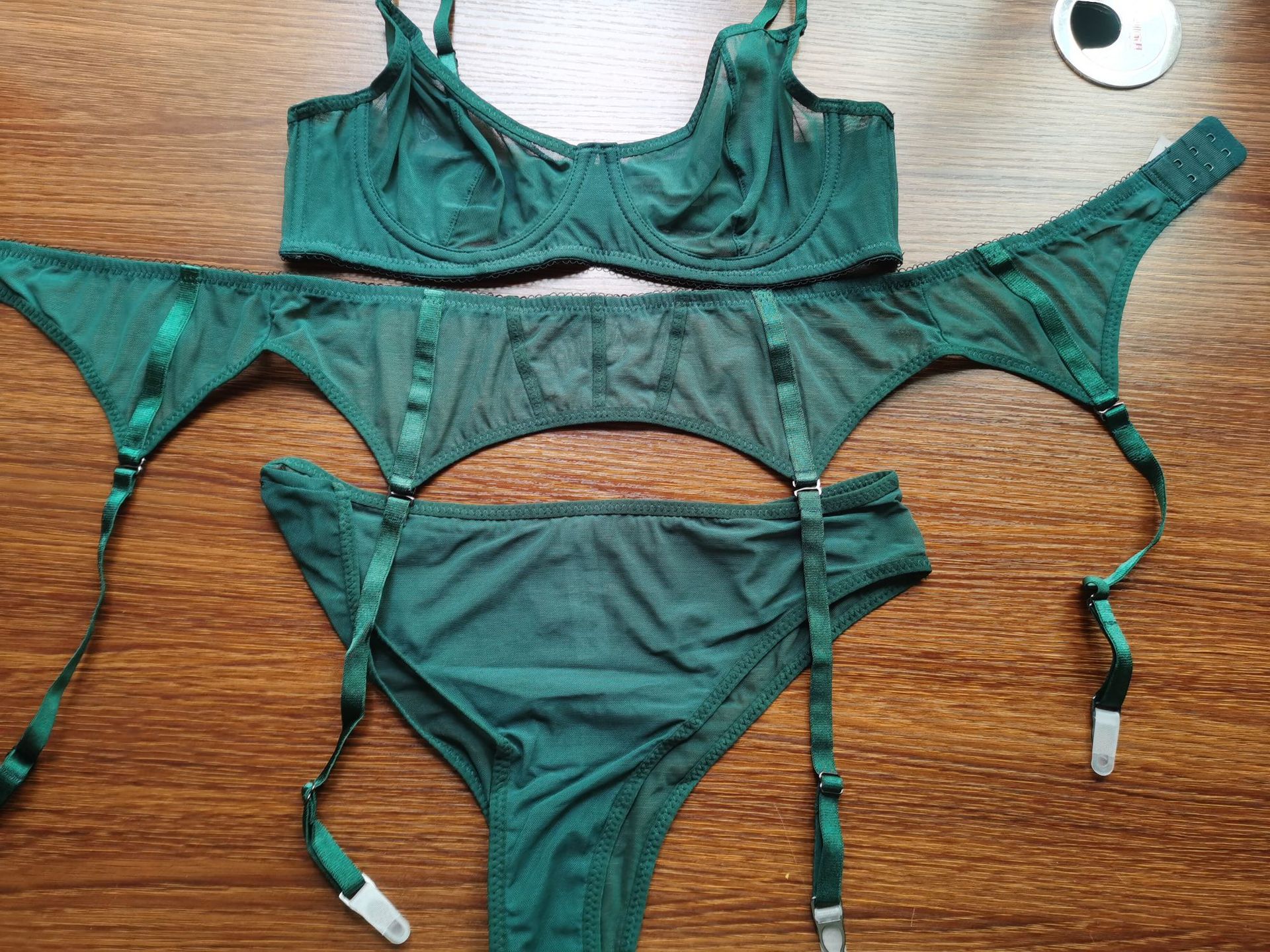 Nouvel ensemble de soutien-gorge sexy perspective, lingerie amusante pour femmes, soutien-gorge ultra-fin, porte-jarretelles, ensemble trois pièces_voghion.com