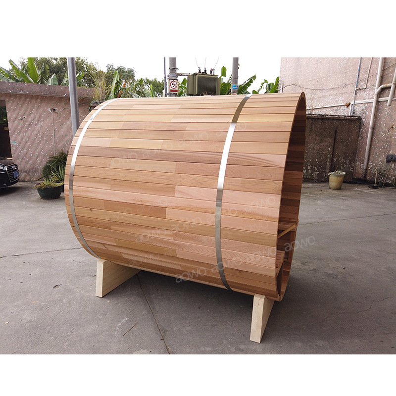 Al aire libre barril sauna sudor sala de vapor sala de sauna panorámica al aire libre multi-persona familia cedro cilindro de madera seca sala de vapor