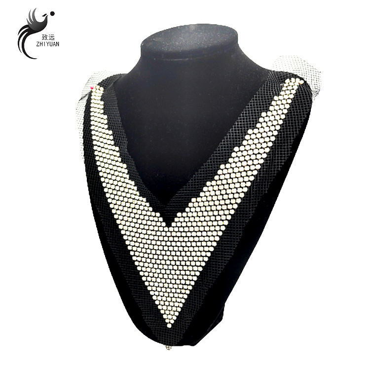 Cuello de diamantes de imitación transfronterizo con cuello en V, accesorios de ropa DIY, cuello falso, accesorios de moda para vestidos. image 3