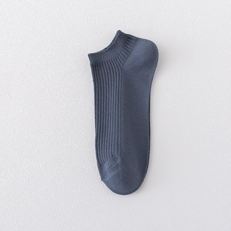 Calcetines cortos para hombres de verano antiolor sudor calcetines de algodón sólido para hombres de verano delgado comercial de doble aguja invisible calcetines de barco para hombres