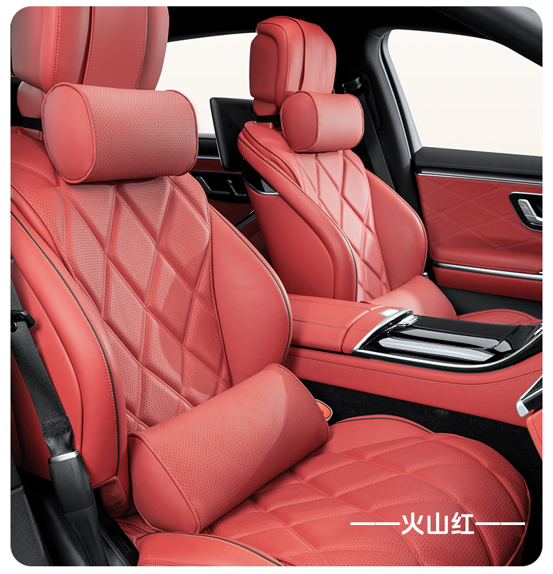 Cross-Border Popular Car Headrest, Car Lumbar Cushion, Four-Season Universal High-End Cylindrical Car Seat Neck Pillow