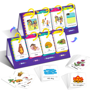 80 Word Sentence Making Pictures and Text Desktop Cartoon Education Cards Cross-Border Hot Selling Family Interactive English Early Education Cards