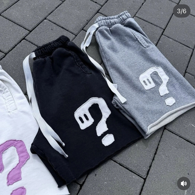 European and American Cross-Border High Street Distressed Printed Personalized Vintage Y2K Loose Drawstring Terry Shorts for Men and Women Couples Wholesale European and American Cross-Border High Street Distressed Printed Personalized Vintage Y2K Loose Drawstring Terry Shorts for Men and Women Couples Wholesale