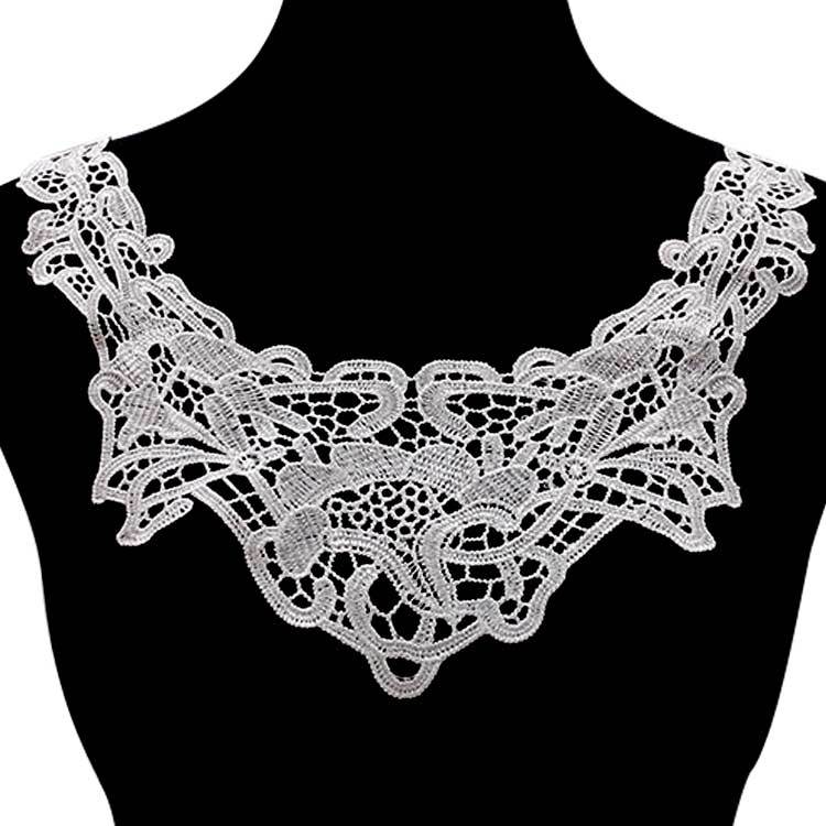 水溶蕾丝衣领 涤光丝刺绣胸花 立体镂空领花 假领子