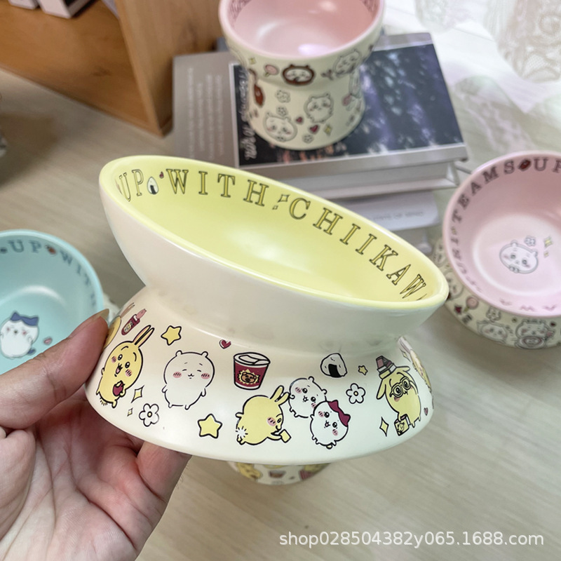 ジイカワ猫碗防黒あご猫ウサッチ缶詰の食器陶磁器犬の食べ物碗猫小八デザート碗|undefined
