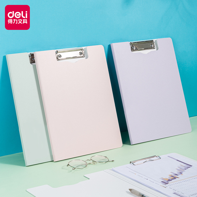 Deli 64519 espuma PP tablero plegable vertical clip carpeta estudiante suministros de oficina