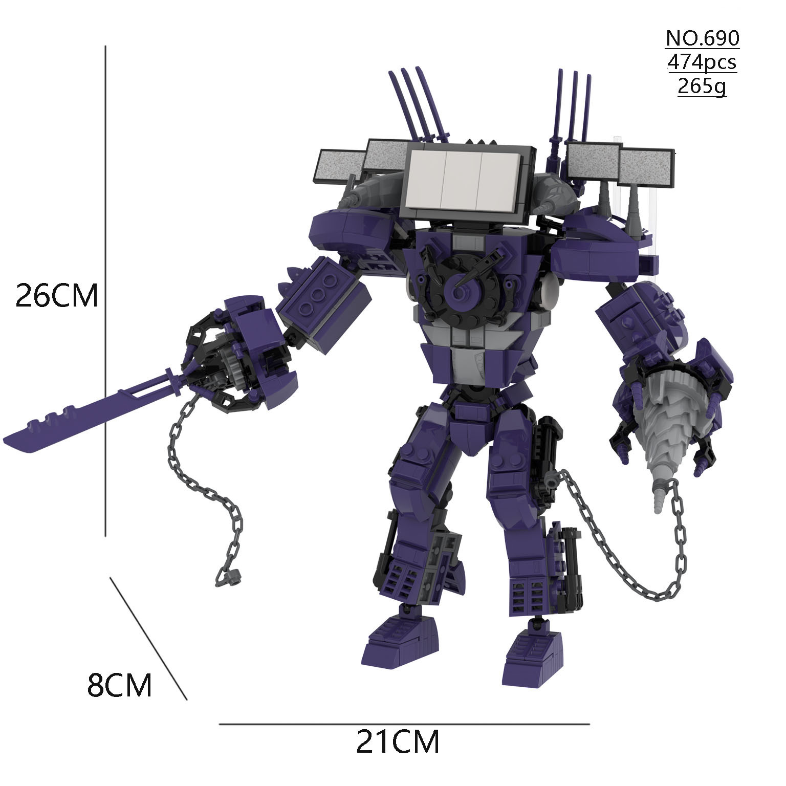 [Nuevo] Skibidi WC man building blocks Dark Audio man War Hammer Titan Monitor man building blocks