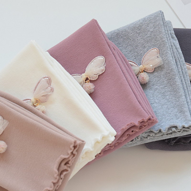 Polainas de las niñas de primavera y otoño Delgado desgaste exterior estilo occidental pantalones de los niños de primavera nuevos bebés de algodón pantalones largos