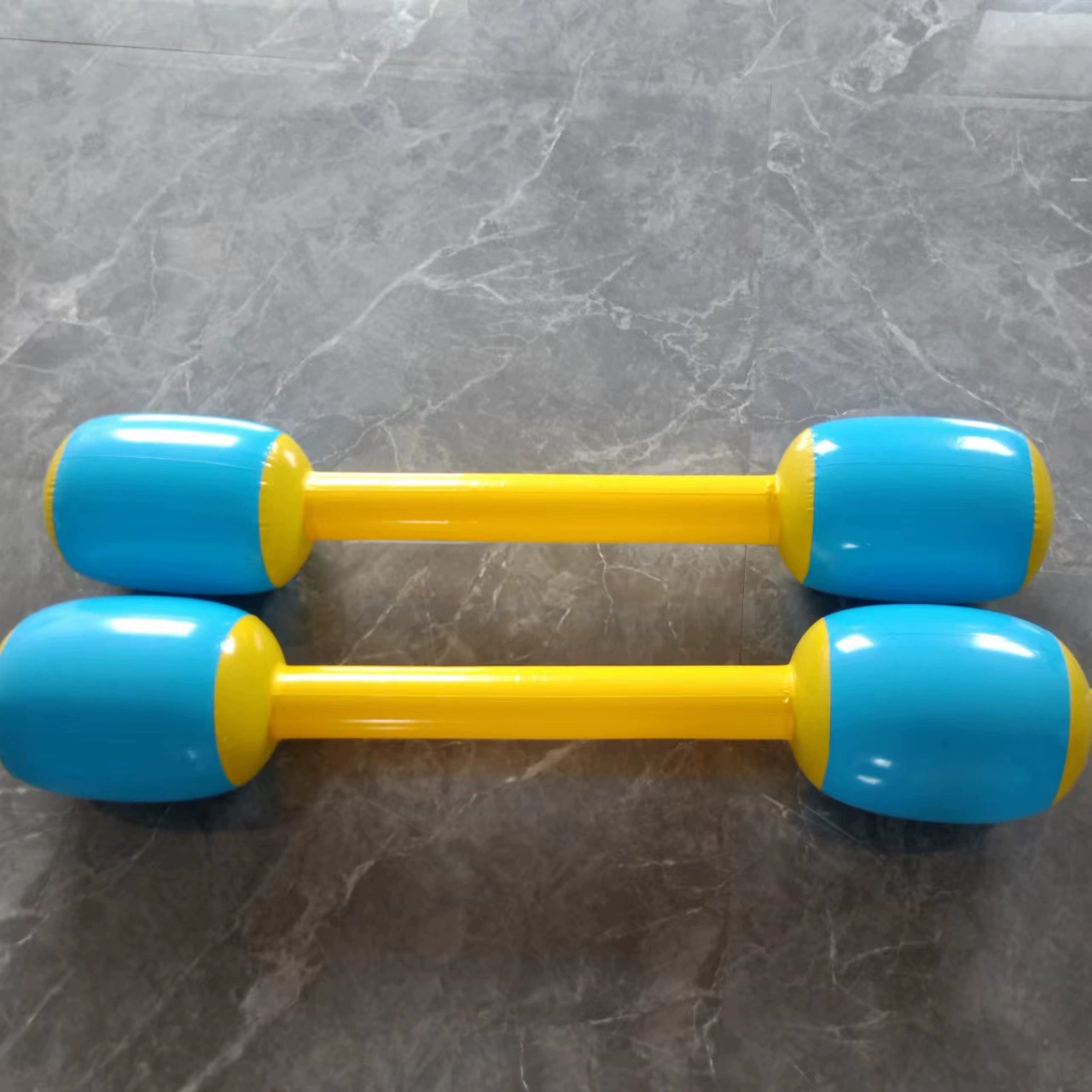 Inflatable handle, wooden hammer for double, toy