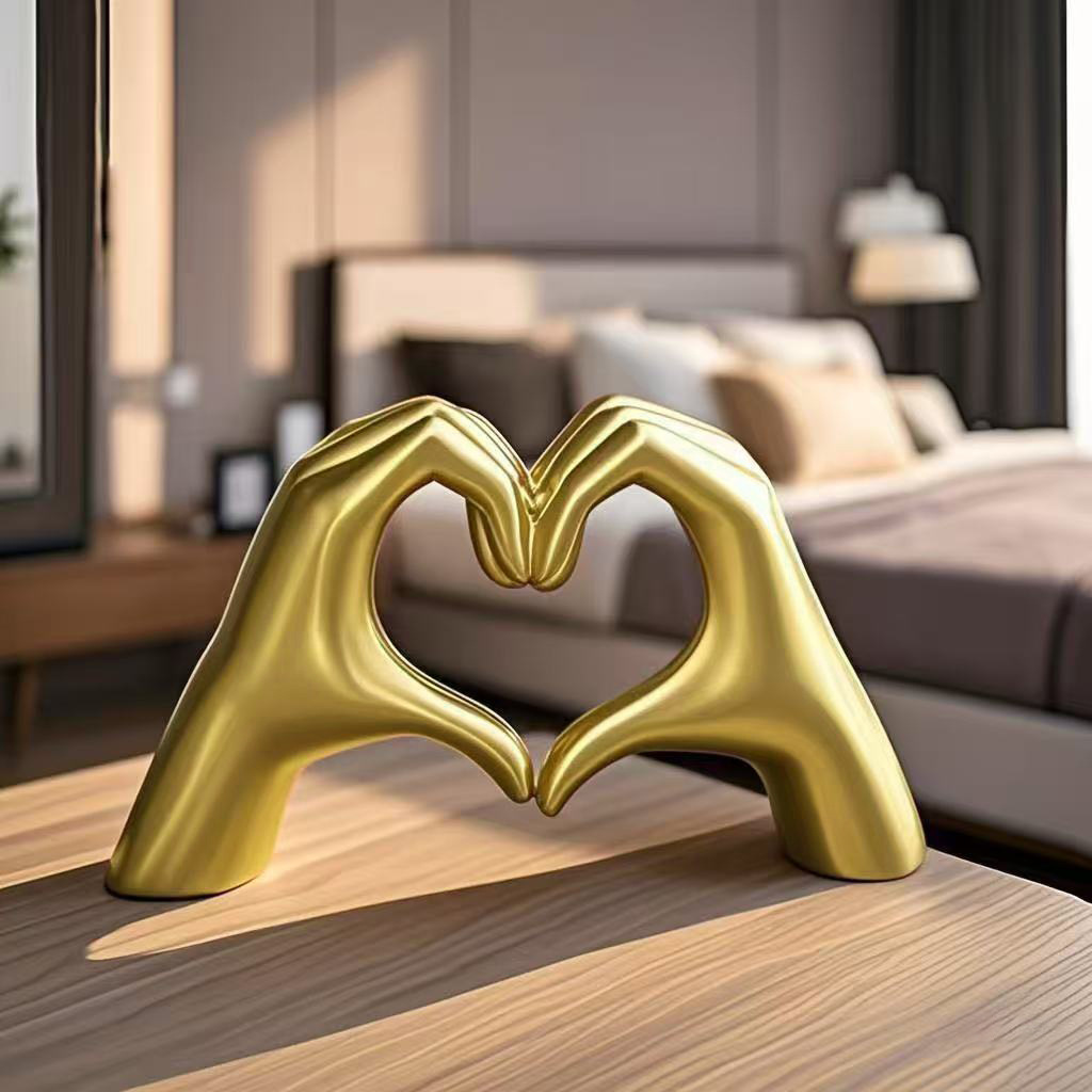 European-style Simple Hands Love Ornaments Home Decorations Gift Bedroom Desktop Decoration Heart-to-Heart Gesture Ornaments