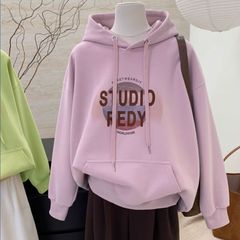 秋冬新款纯棉连帽卫衣女银狐绒加绒加厚高档宽松潮ins慵懒风上衣