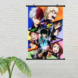 我的英雄学院动漫装饰挂画亚马逊货源批发绿谷爆豪轰焦冻壁挂海报