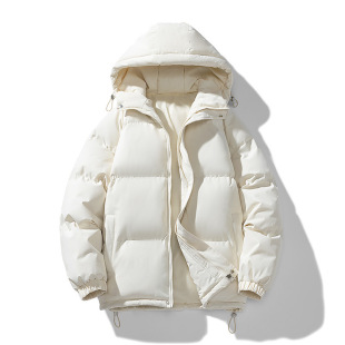 2025 New Cotton Clothes Men's Short Bread Jacket Hooded Warm Thickened Casual Jacket Men's Couple Efficient Temperature Locking Trend