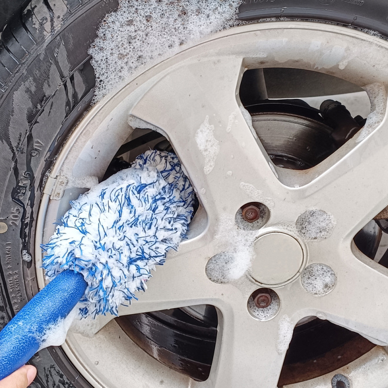 マイクロファイバーロングハンドルタイヤブラシ美容洗車機用品ツールクリーニングぬいぐるみホイールハブ車のペイント|undefined