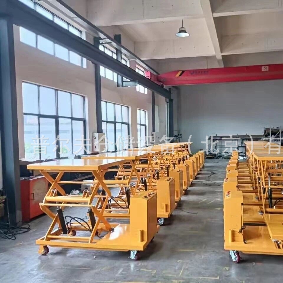 非标移动式手动电动剪叉式液压升降平台车滚筒辊筒倾斜上料装卸模