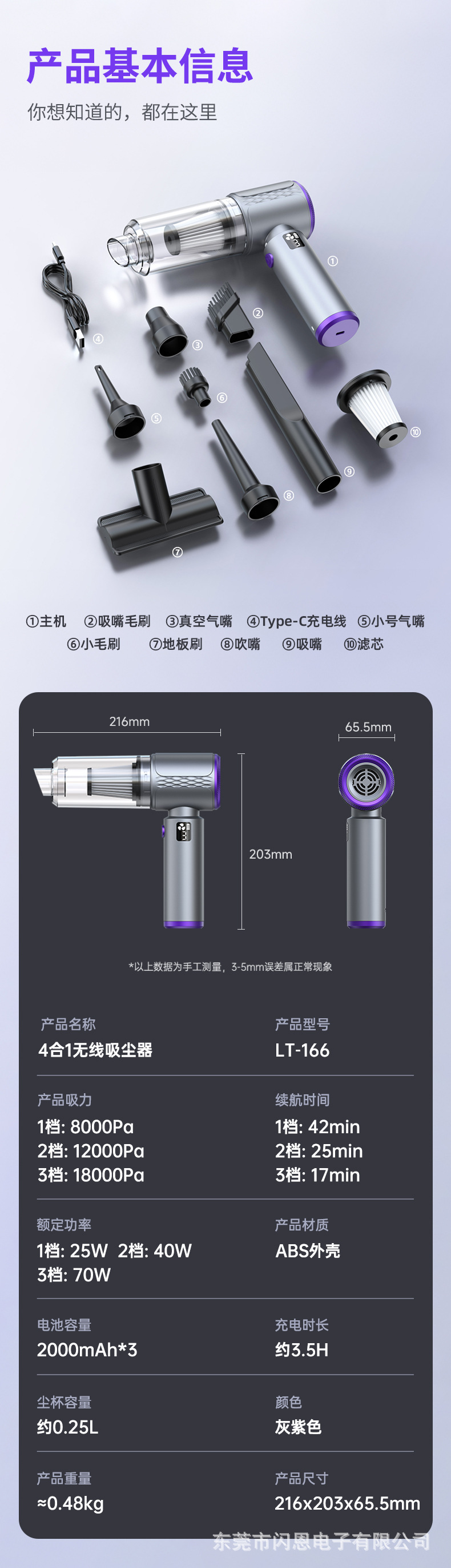 Manufacturer's Ready-Stock Wireless Car Vacuum Cleaner with High Suction Power, Handheld Portable Vacuum Cleaner with Blowing and Suction Functions, Specifically for Cars