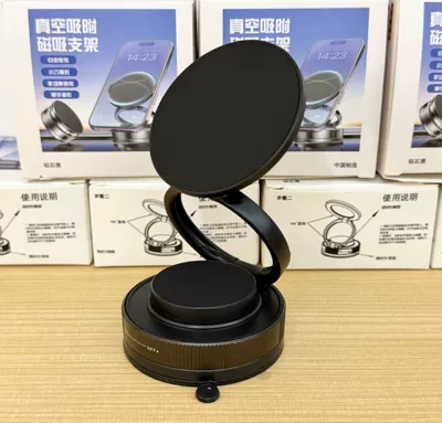 High Quality Vacuum Suction Cup – Car phone holder - 030-black-plastic-ring-weak-magnetism