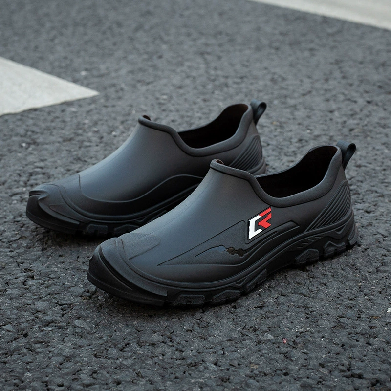 Непромокаемая обувь Four Seasons, мужские непромокаемые сапоги с низким верхом, весенне-осенние короткие нескользящие легкие корейские модные экспортные резиновые туфли для внешней торговли, низкие Туфли