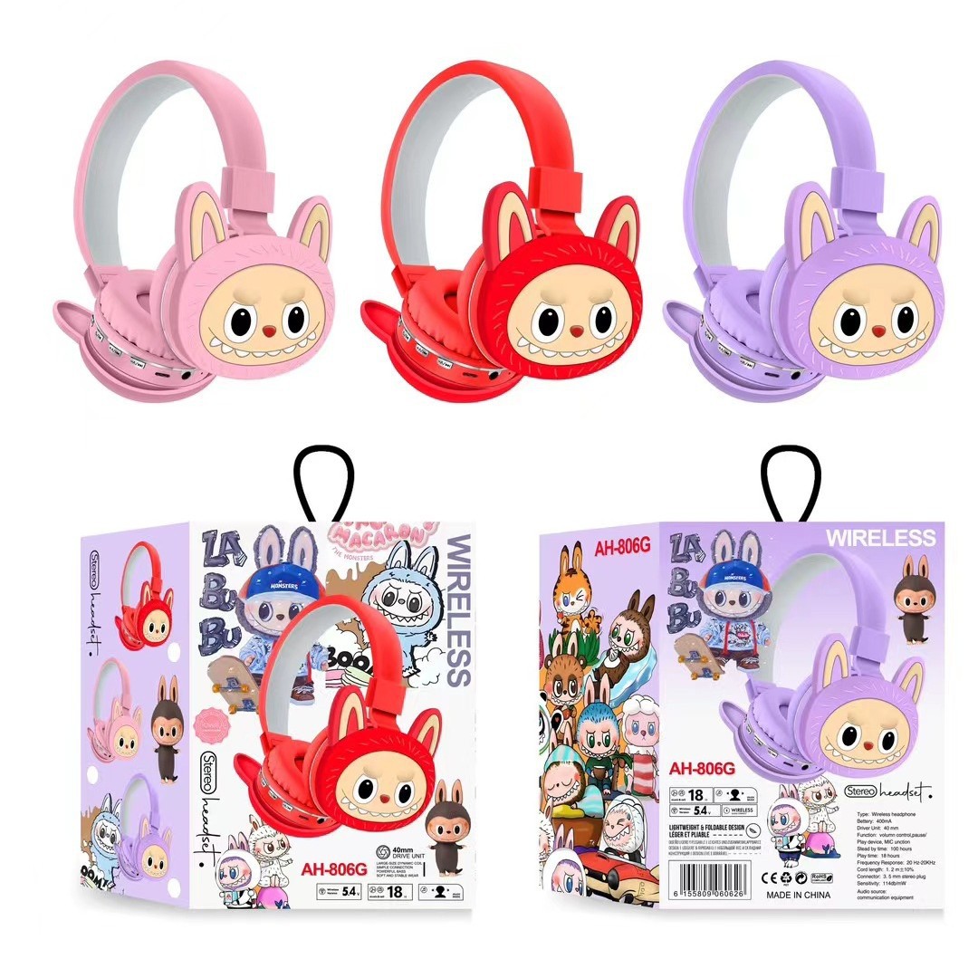 Auriculares Bluetooth de comercio exterior transfronterizo AH-806G de dibujos animados para niños Brara Auriculares inalámbricos lindos y creativos