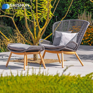 Outdoor Balcony Single Sofa Lounge Chair Rocking Chair House Courtyard Terrace Leisure Outdoor Garden Rattan Sofa Furniture