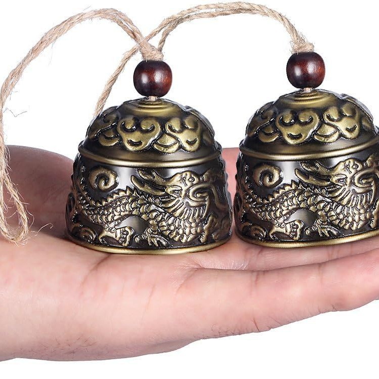 Retro Dragon Bell Shape Home Garden Hanging Bell Hanging Bronze Courtyard Garden Outdoor Living