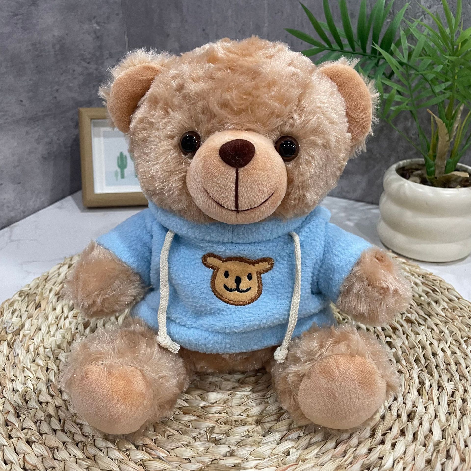 Teddy Bear se puede imprimir LOGO evento de vacaciones muñeca regalo para el hogar adornos de escritorio abrazar juguetes de peluche