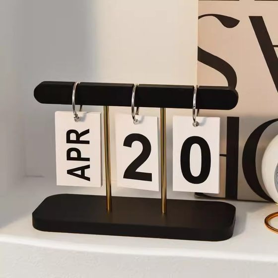 Nordic Wooden Page Flip Calendar Desk Calendar Decorations Creative Accessories Living Room Entrance Office Desktop Chinese Decorations
