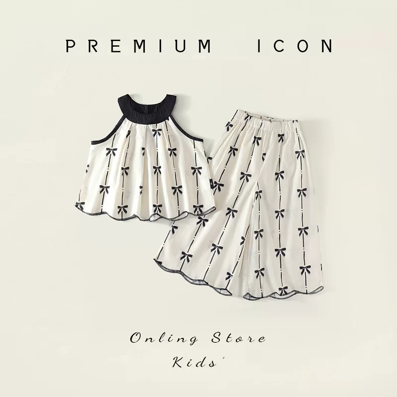 Children's Cotton Summer Set, Designer Two-Piece Outfit, Lightweight Breathable (90–140 cm)
