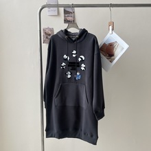 2024冬季新款刺绣连帽休闲时尚舒适卫衣连衣裙TTOM248V02N