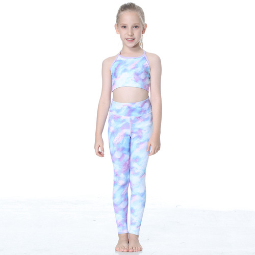 Mother and daughter set of children's yoga clothes for spring and summer girls, quick-drying sports bra, bare feel sports tank top, base layer to wear