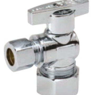 Угловой стопорный клапан 1/2» Номинальное (5/8» OD) Обжатие x 3/8»