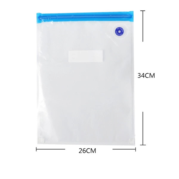 With zipper, blue, 26×34cm