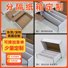 定做白色天地盖纸盒 分隔打包装纸箱 电板 白纸板带隔板隔断定制