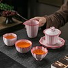 Lard Film opening Three talents Cover bowl Pink Ruyao Make tea High-end Kungfu Online tea set Teacup Gift box